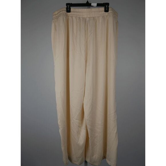 Nina Parker Plus 3X Sequin Stripe Wide Leg Pants Cream Pull-On Lounge - Picture 3 of 7